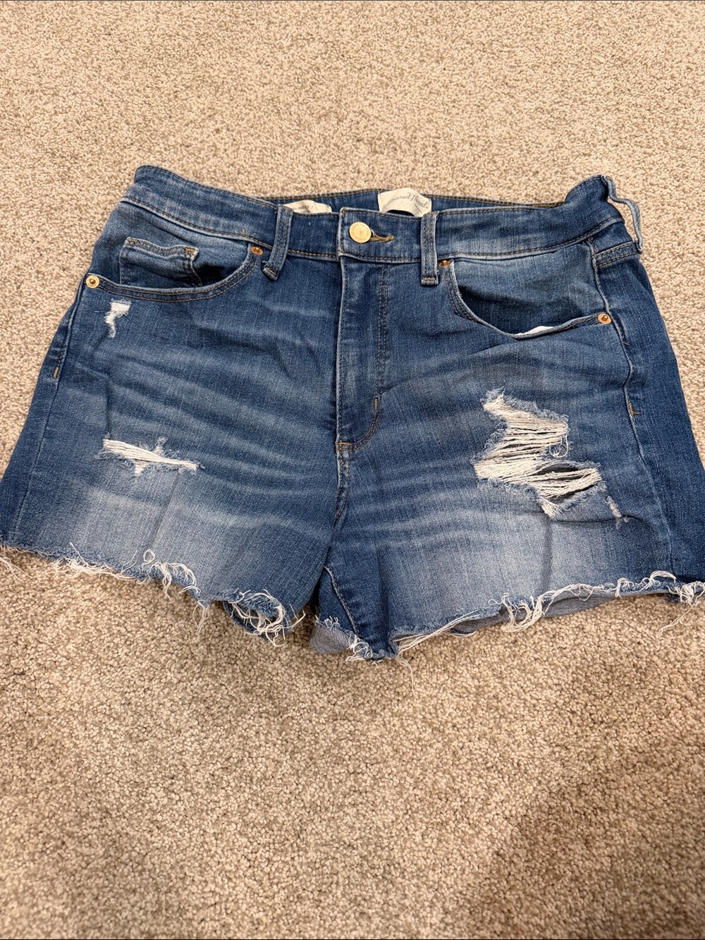 Universal Thread Distressed Blue Denim Cutoff Shorts high rise midi